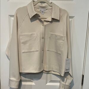 Athleta Allure Cream Shirt Jacket m nwt